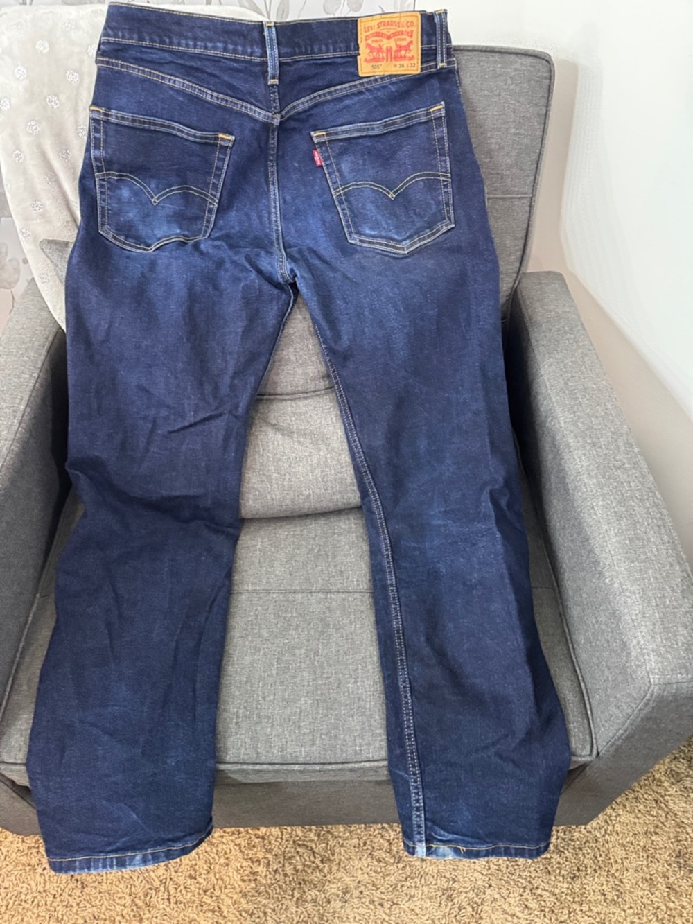 Levi's Indigo Back-Pocket Straight Jeans